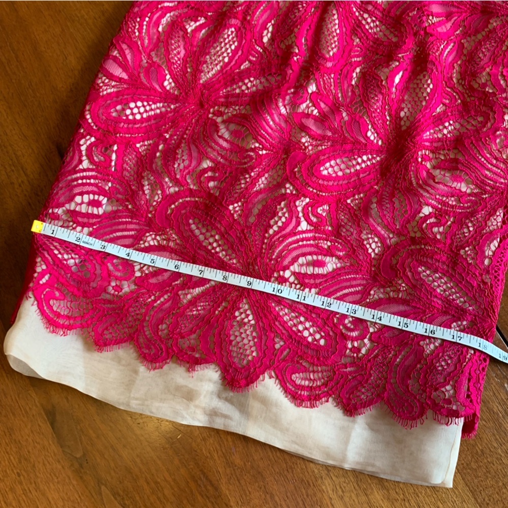 Trina Turk Hot Pink Floral Lace Cocktail Dress - Picture 4 of 16